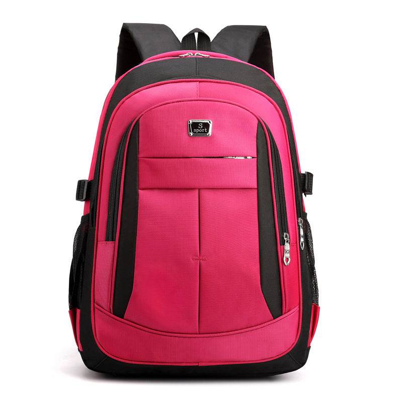 Mens Backpack Fashion Travel Computer College Student Bag Solid Color College Student Bag - Mubimart