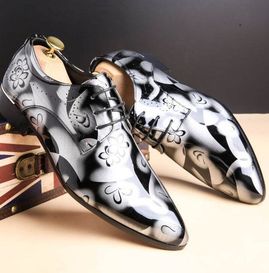 Men's shoes, large size, business casual shoes, men's shoes, bright leather, men's shoes, dress shoes - Mubimart