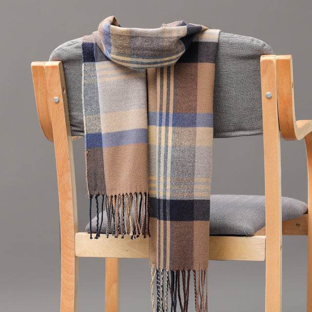 Mens And Girls Neckwear Cashmere Check Childrens Scarf - Mubimart