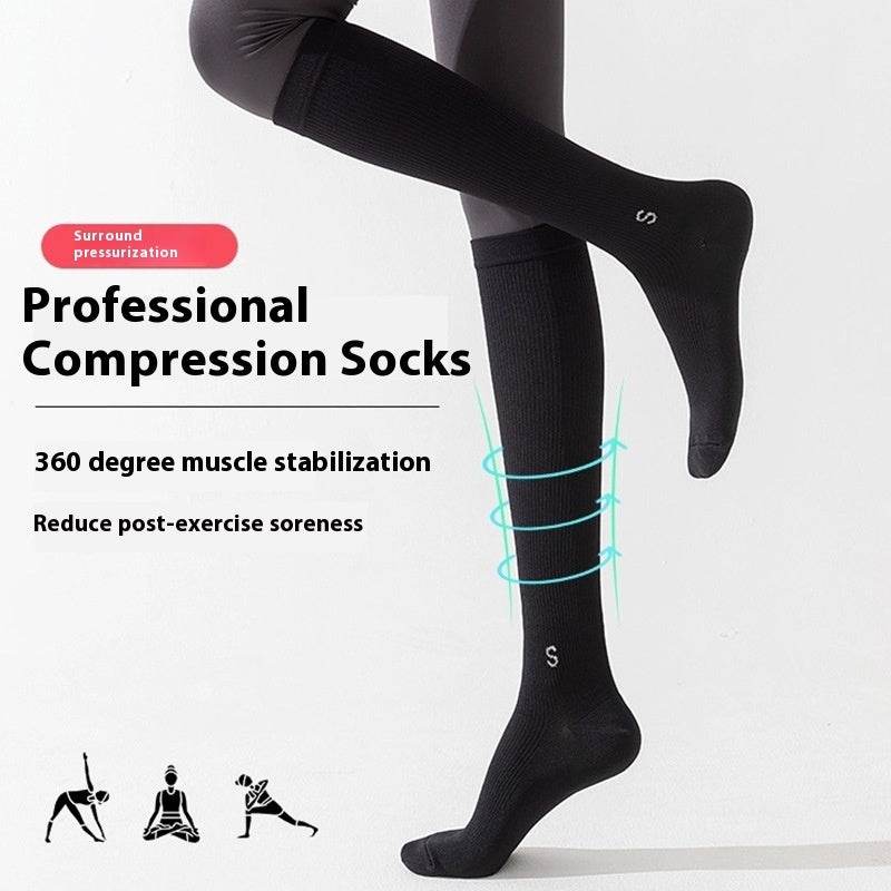Compression Stockings Exercise Compression Calf Fitness Long Tube Yoga Socks - Mubimart