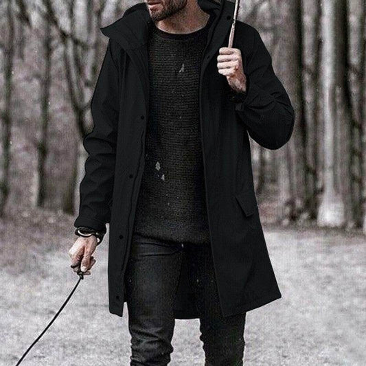Men's hooded trench coat - Mubimart