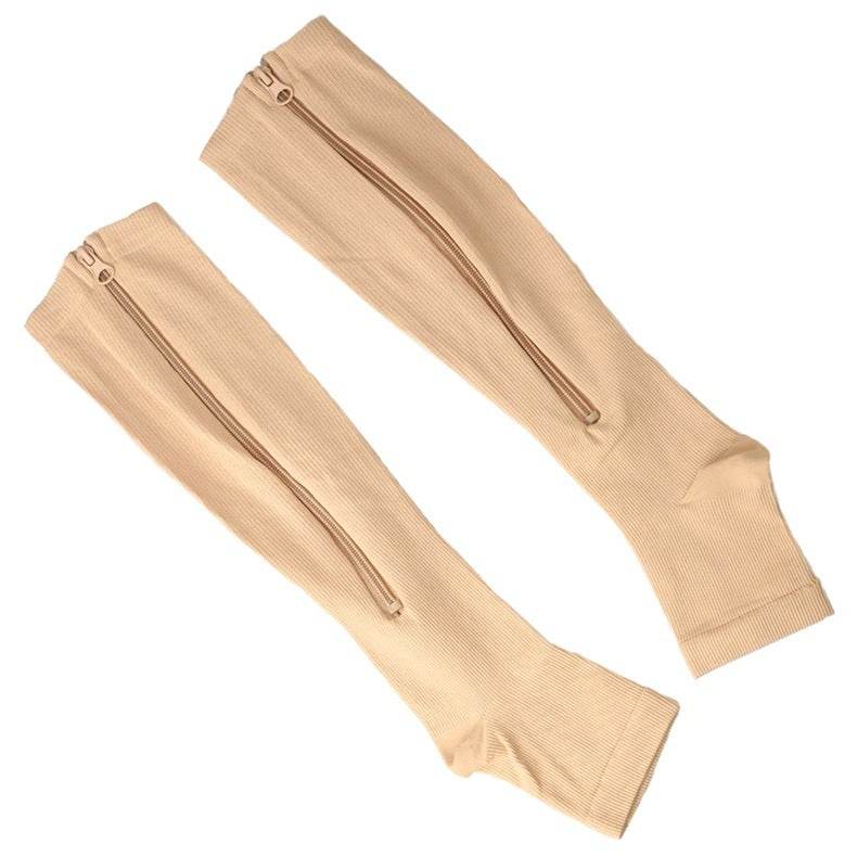 Plastic Calf Yoga Socks Compression Zipper Socks - Mubimart