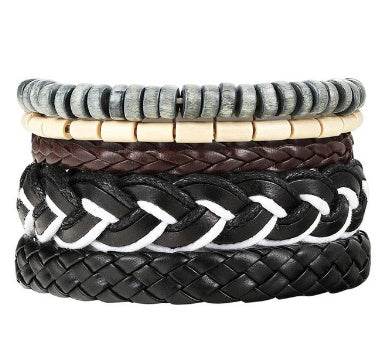 Fashion Beaded Leather Bracelets And Bracelets - Mubimart