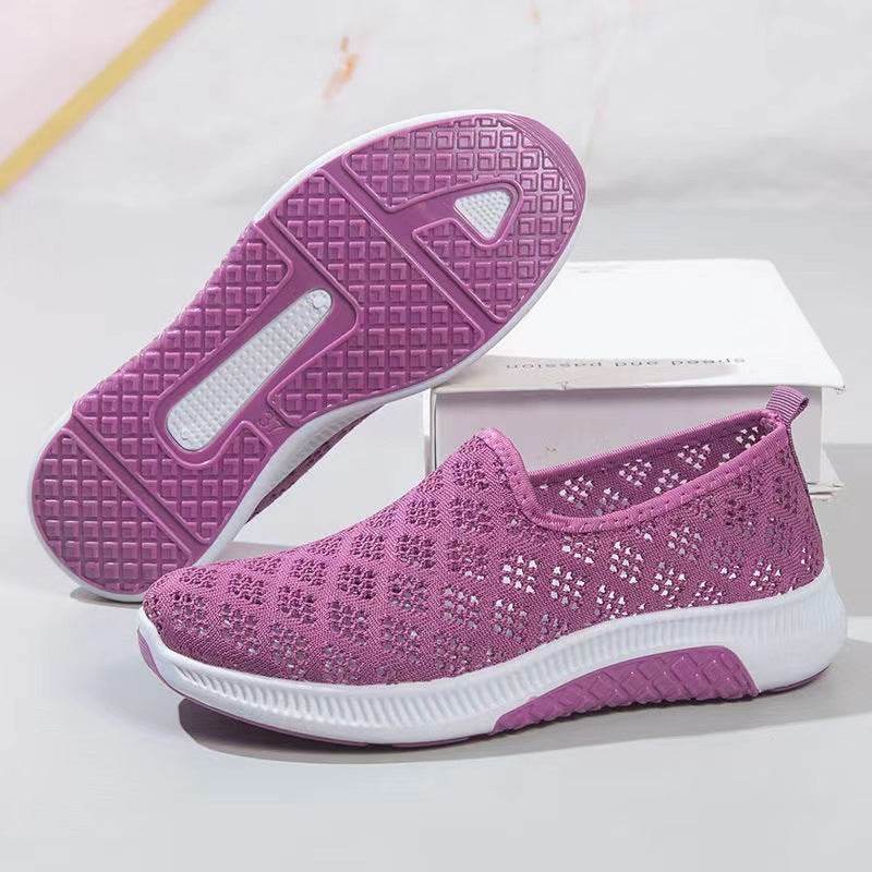 Summer Hollow Breathable Flat Bottom Comfort Casual Shoes - Mubimart