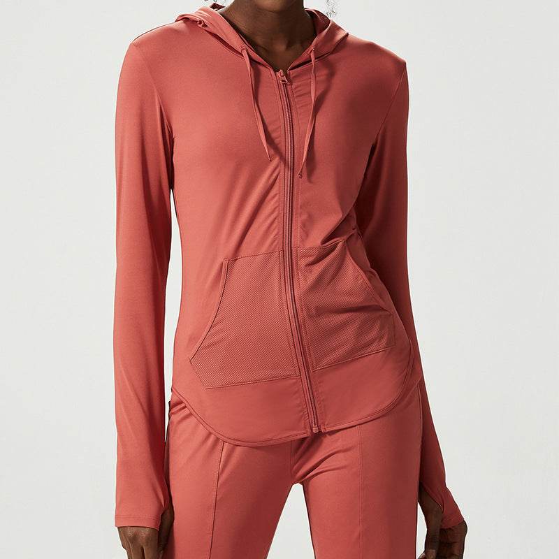 Women's Thin Sports Long-sleeved Workout Clothes Top - Mubimart