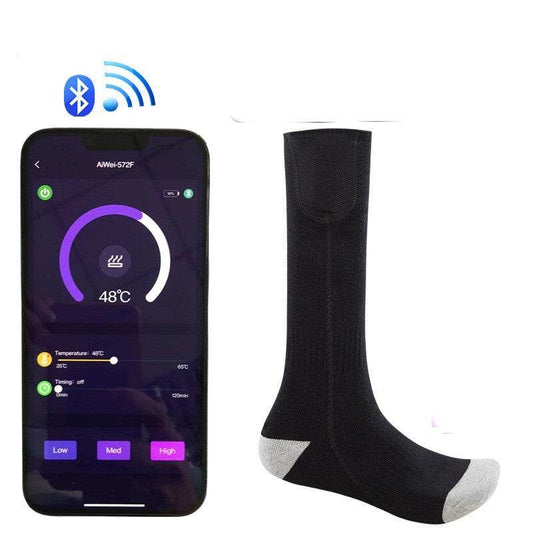 Mobile APP Control Winter Heating Athletic Socks - Mubimart