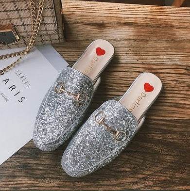 Embroidery Mules Shoes - Mubimart