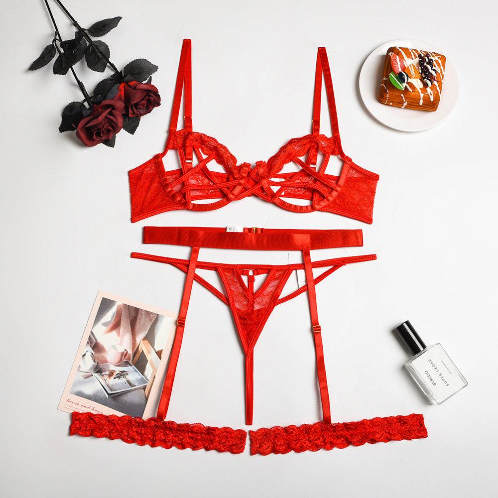Ladies Stitching Three-piece Women's Garter Belt - Mubimart