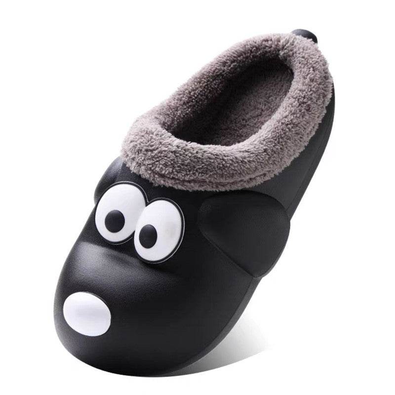Cute Dog Shoes EVA Winter House Shoes Unisex Fuzzy Slippers - Mubimart