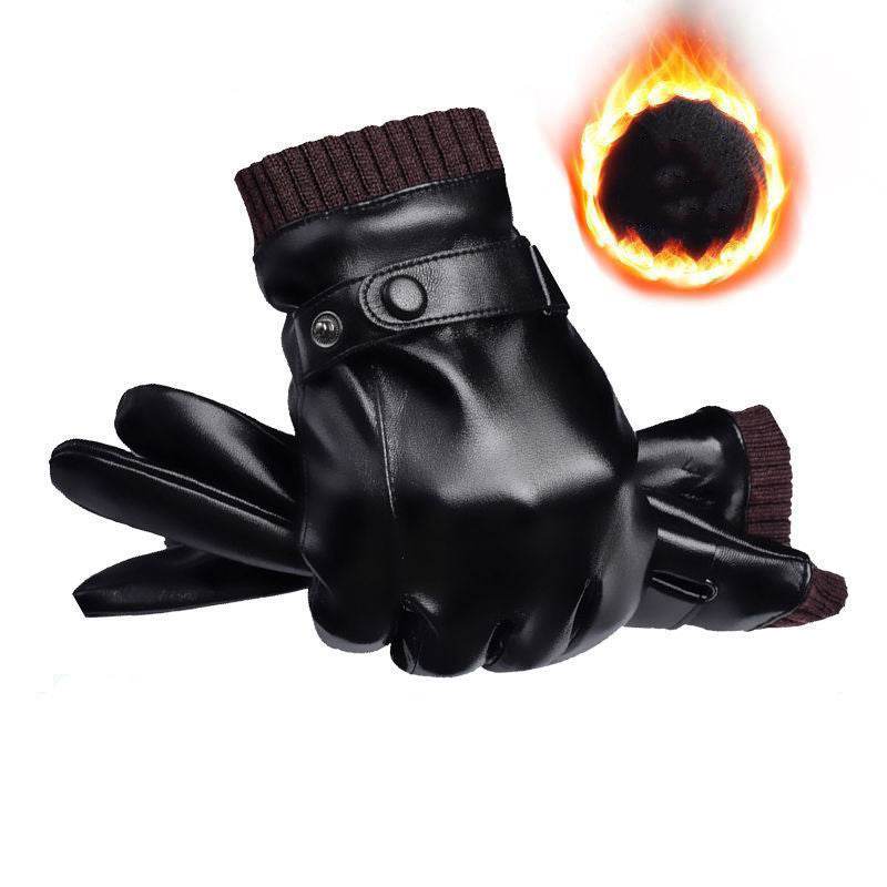 New Men's Touch Screen Leather Gloves - Mubimart