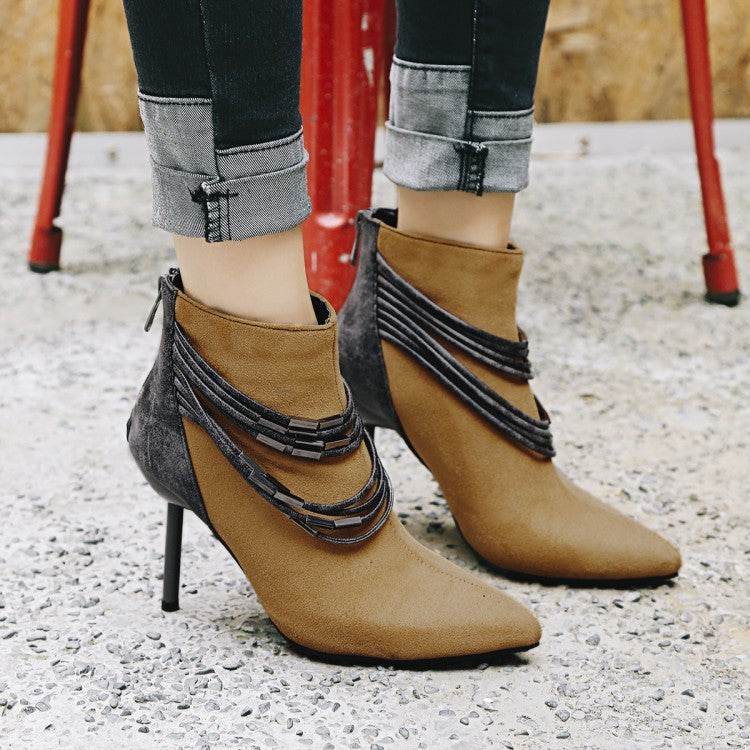 Pointed stiletto women's boots - Mubimart