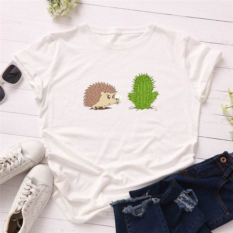 100% Cotton Ladies T-Shirt Plus Size High Quality Summer T-Shirt S-5XL - Mubimart