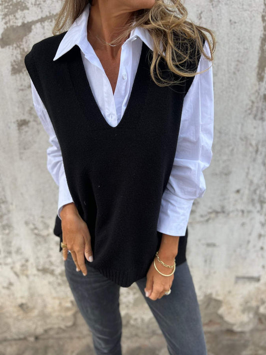Women's V-neck Knitted Sweater Vest