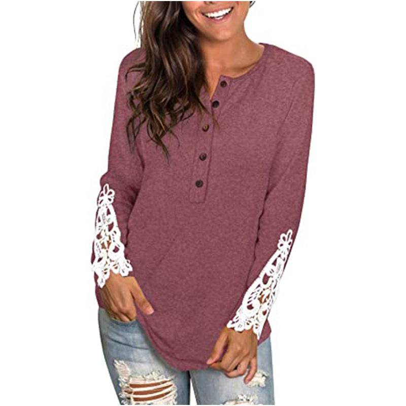 Fashion Lace T-shirt Top For Women - Mubimart