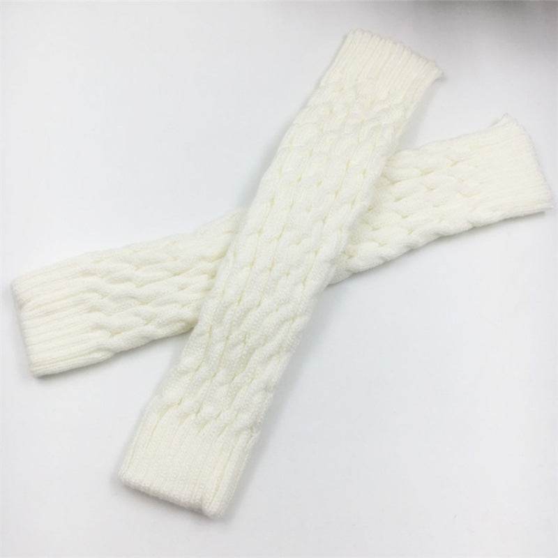 Knitted Warm Daytime Wool Leggings Knee High Socks - Mubimart