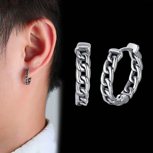Geometric Triangle Earrings Men Retro Fashion - Mubimart