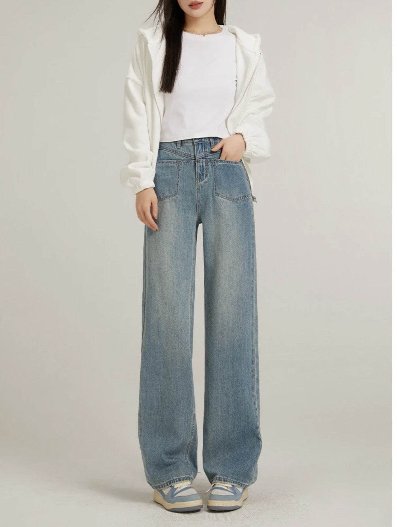 Fashion Personality Wide Leg Jeans For Women - Mubimart