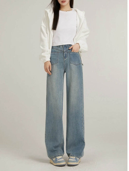 Fashion Personality Wide Leg Jeans For Women - Mubimart
