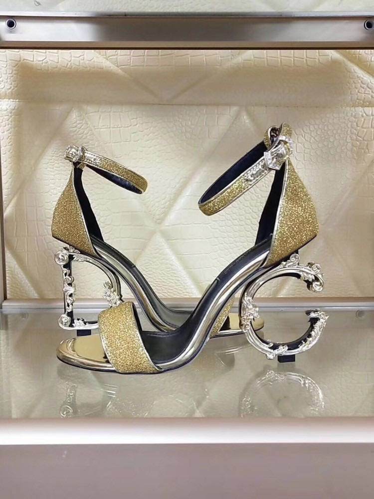 Gold high heels - Mubimart