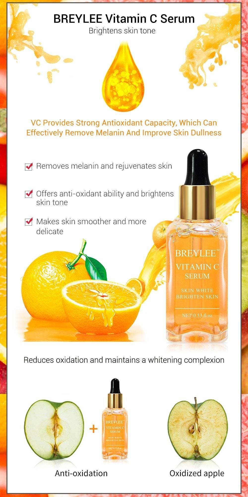 Vitamin C Whitening Serum Brighten Skin Face Skin Care Serum - Mubimart