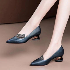 Low-Heel Pointed Toe All-Match Pumps