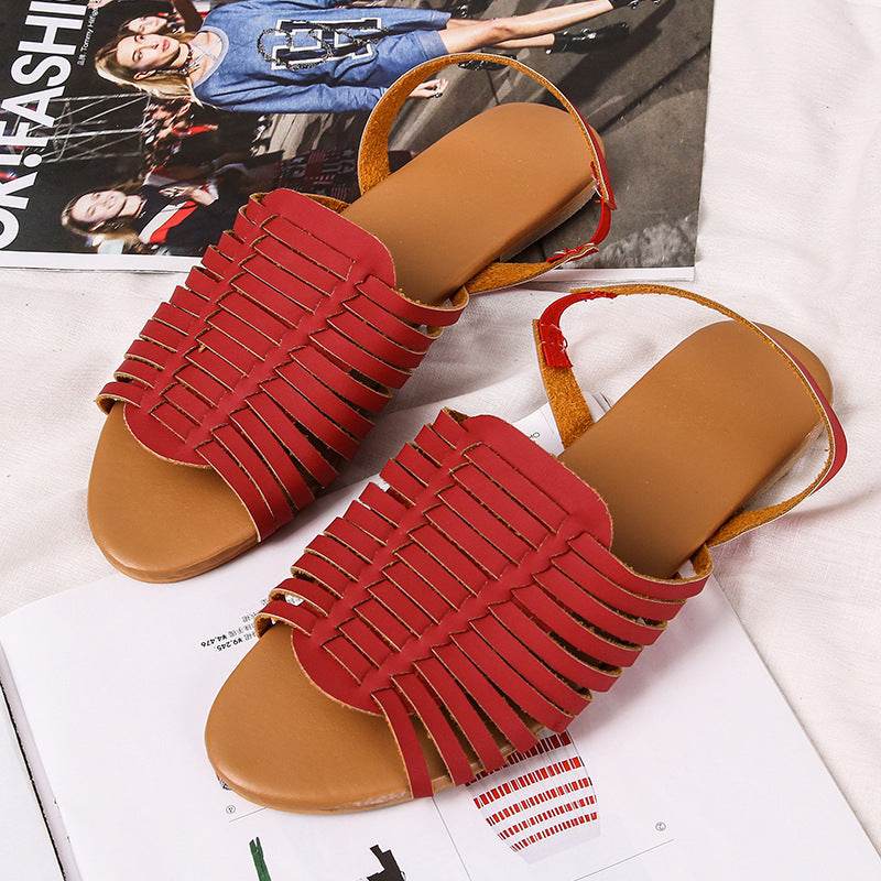 Women's hollow flat sandals - Mubimart