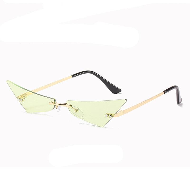 Trendy Men And Women Sun Glasses Retro Triangle European And American Cat Eye Disco Instafamous Sunglasses - Mubimart