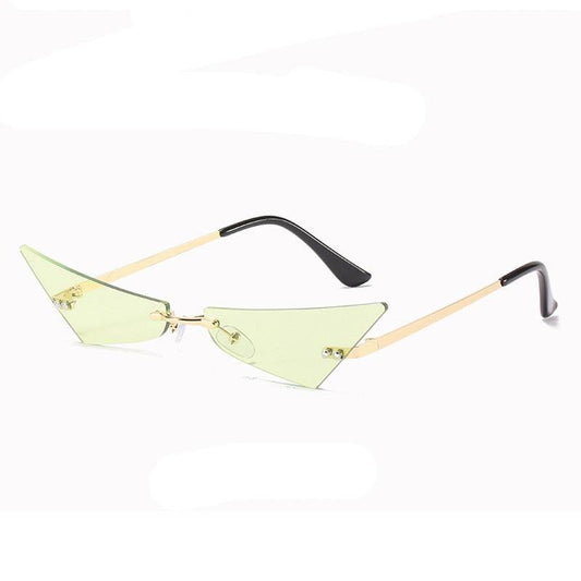 Trendy Men And Women Sun Glasses Retro Triangle European And American Cat Eye Disco Instafamous Sunglasses - Mubimart