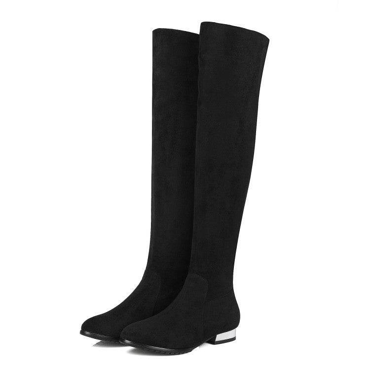 Suede Over The Knee Boots Women's Elastic Boots - Mubimart