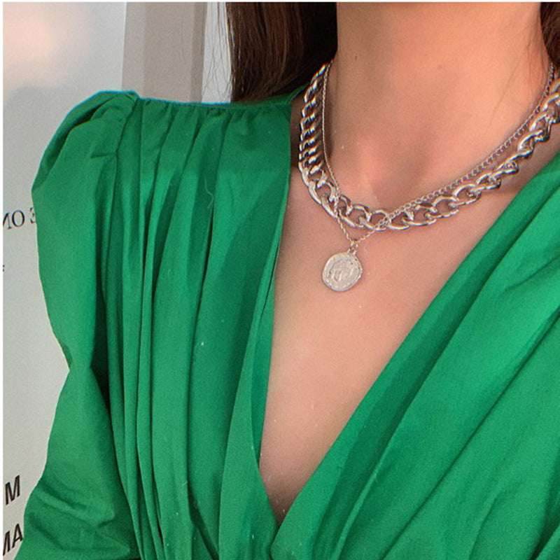 Chain hip hop necklace short clavicle chain women - Mubimart
