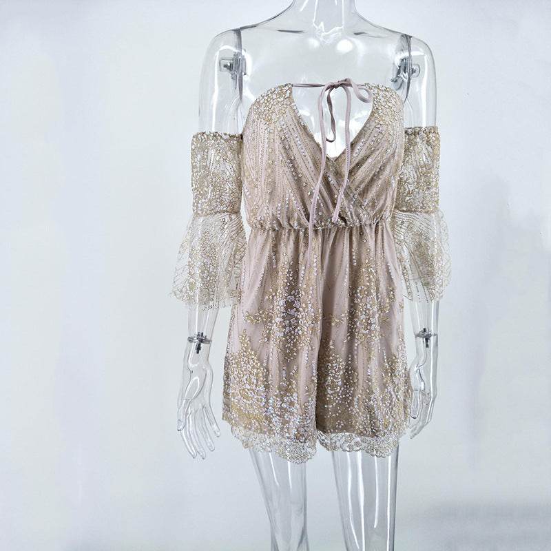 Sequined Sling Bodysuit - Mubimart