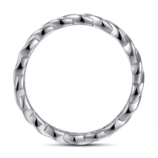Sterling Silver Ring Wave Fashion Ring Ornament Women