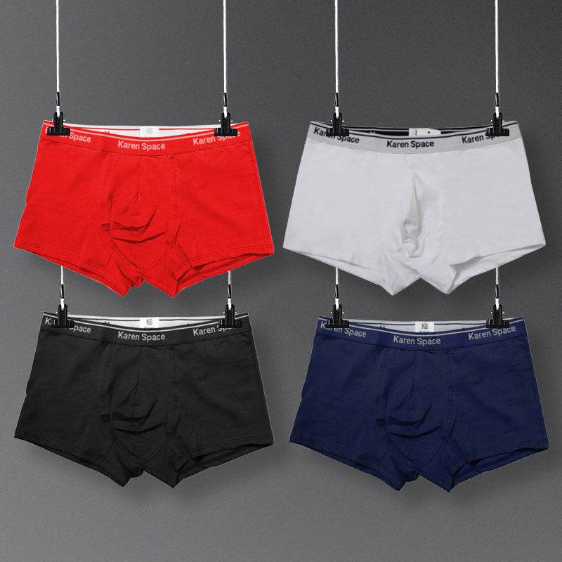 Cotton Men's Solid Color Boxers - Mubimart