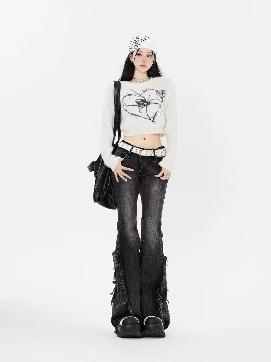 Fashion American Slightly Flared Jeans Women - Mubimart