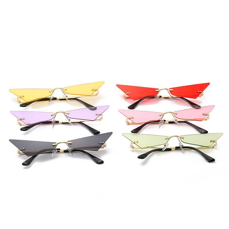 Trendy Men And Women Sun Glasses Retro Triangle European And American Cat Eye Disco Instafamous Sunglasses - Mubimart