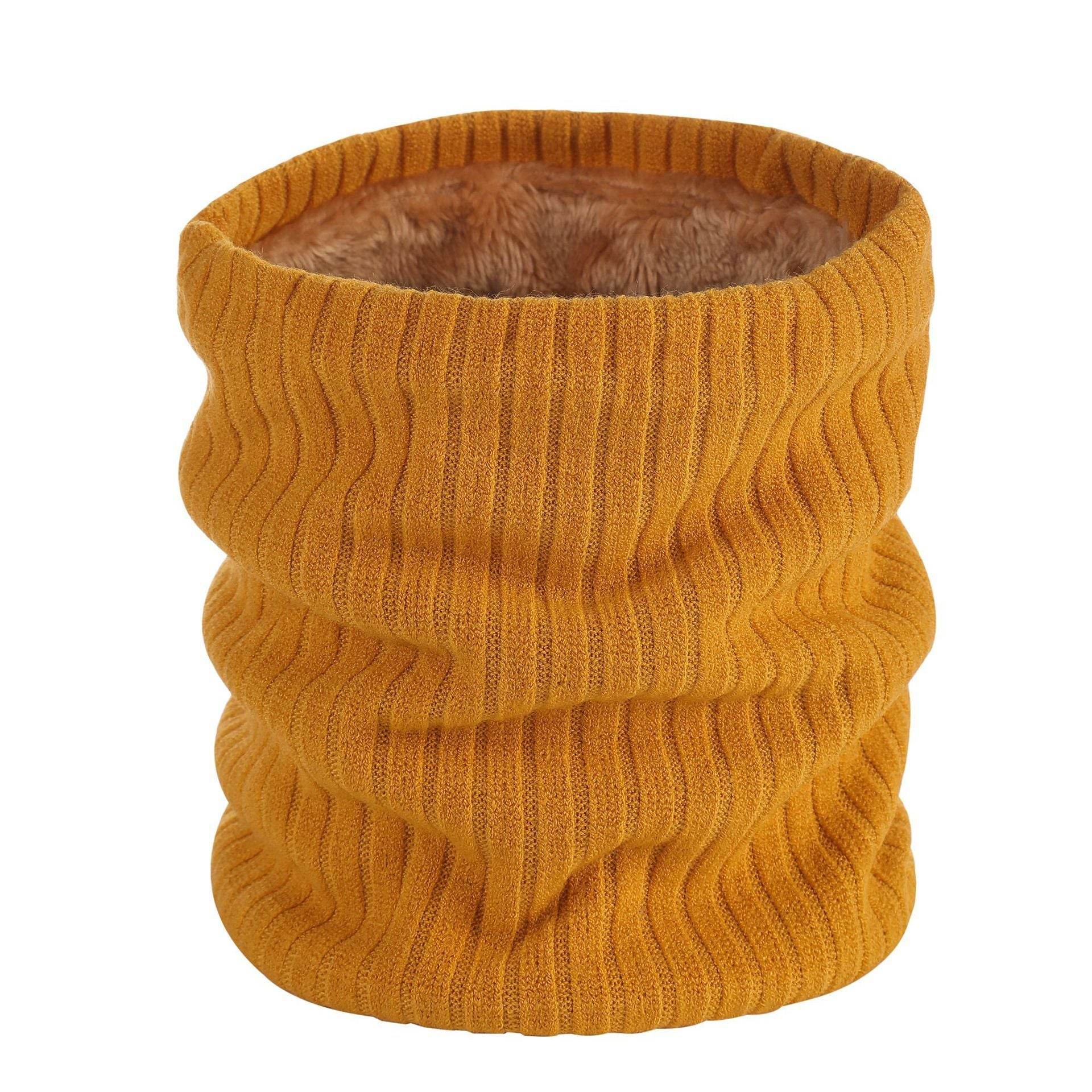 Thickened Velvet Warm Plush Scarf Fashion Solid Color Wool Knitted Scarf For Men Women Autumn And Winter - Mubimart