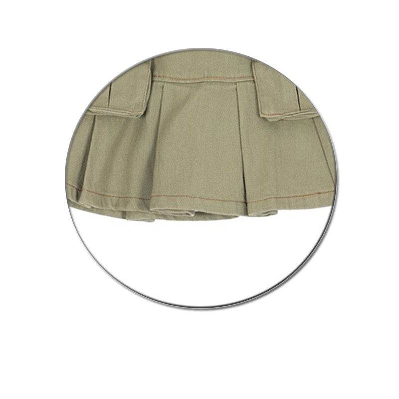 Women's Retro Multi-pocket Workwear Denim Skirt - Mubimart