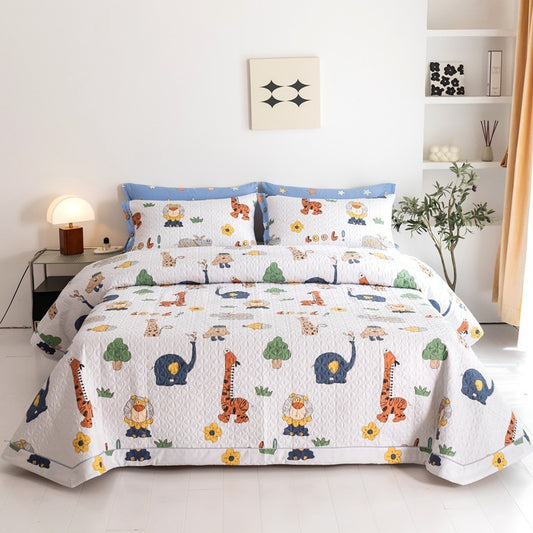 Cotton Bed Comforter Quilted Bed Cover Three-piece Cotton