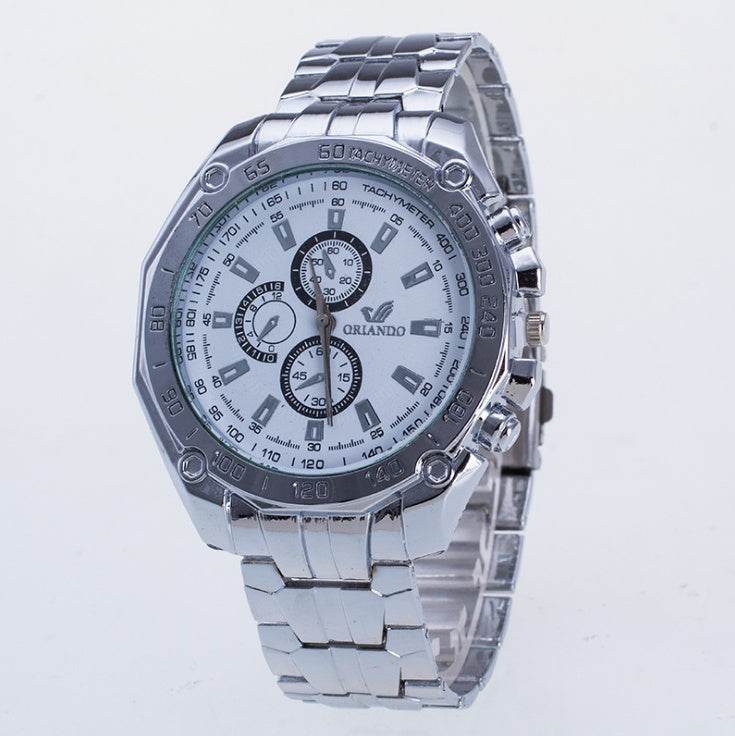 Fashion Silver Stainless Steel Mens Watches Top Brand Luxury Watch Men Sport Clock Man Casual Wristwatch Relogio Masculino - Mubimart