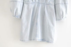 Pleated denim dress - Mubimart -  