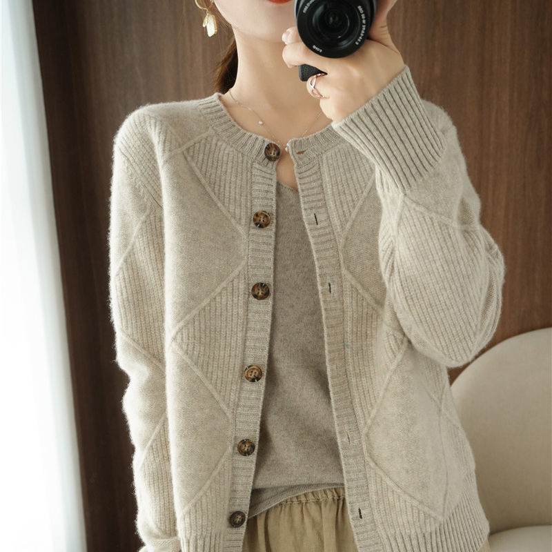 Lazy Plus Size Cardigan Net Red Sweater Coat - Mubimart