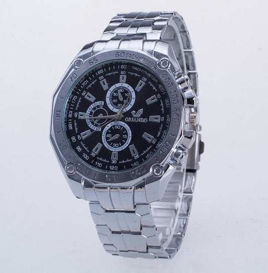 Fashion Silver Stainless Steel Mens Watches Top Brand Luxury Watch Men Sport Clock Man Casual Wristwatch Relogio Masculino - Mubimart