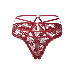 Lace cutout thong - Mubimart -  