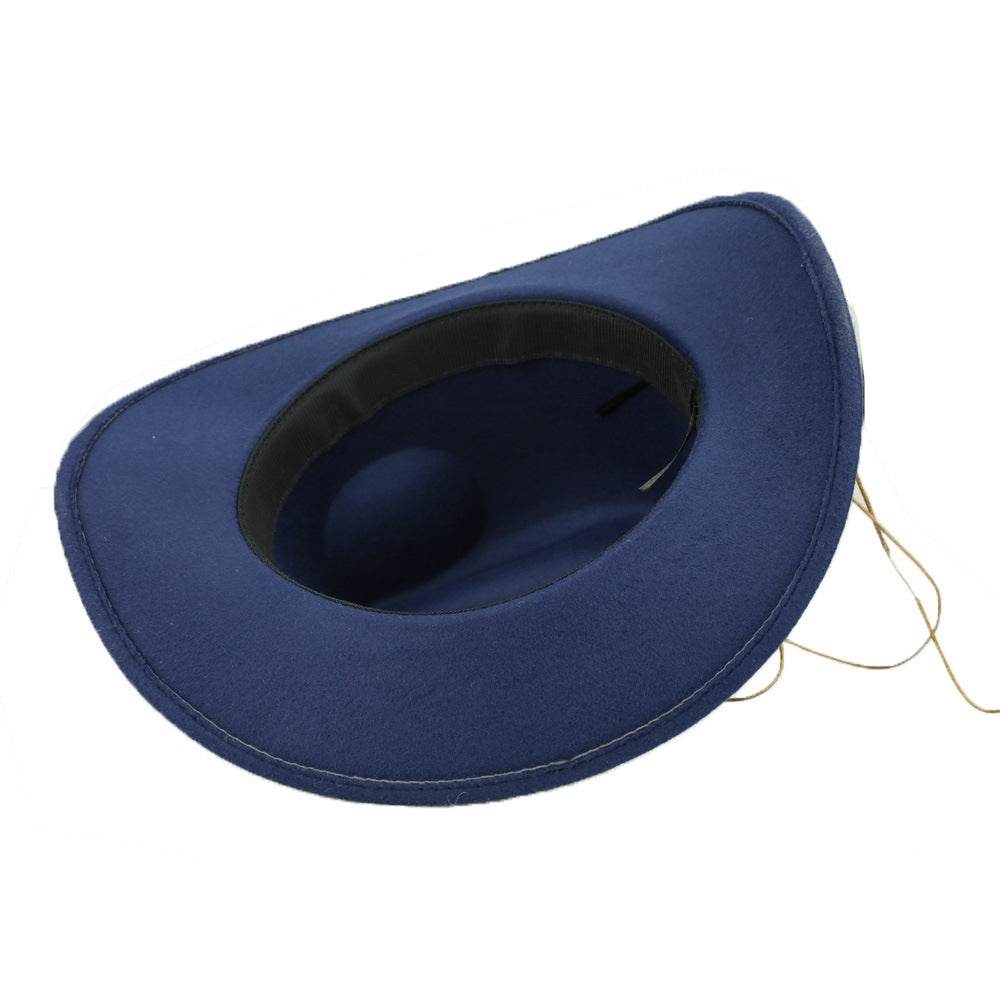 Leopard Print Five-pointed Star Belt Cowboy Hat Men's And Women's Autumn And Winter Woolen Fedora Hat Outdoor Knight Hat Western Cowboy Hat - Mubimart