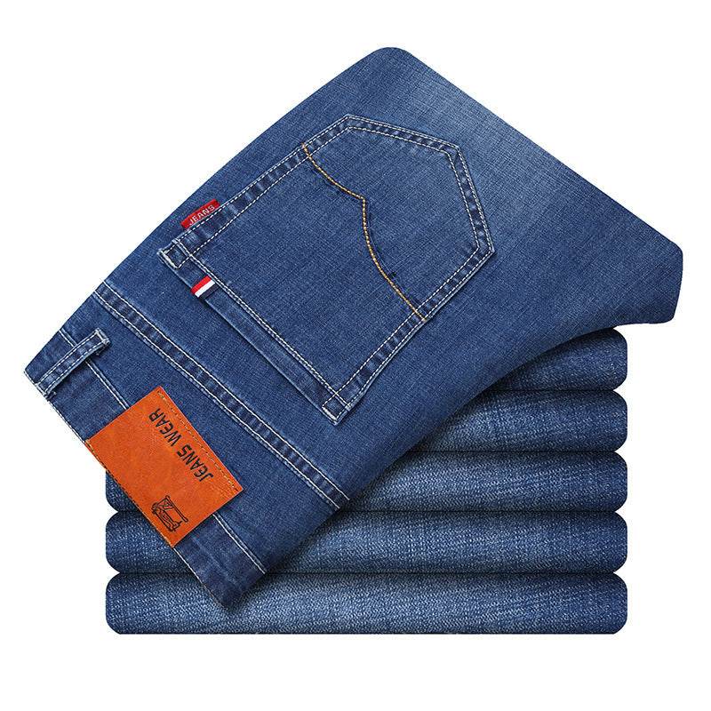 Men's straight-leg slim-fit jeans - Mubimart