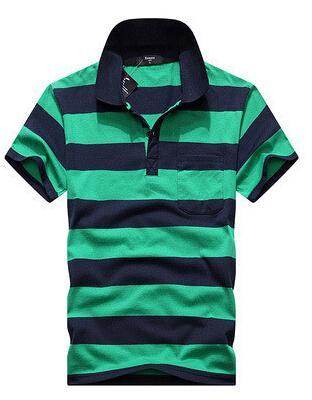 Stripe Men Polo Shirt - Mubimart