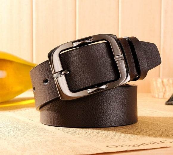 New Brand High Quality Men's Belts Luxury Brand Leather Belt Pin Buckle Black Business Pants Belt Belt Men's Belt - Mubimart