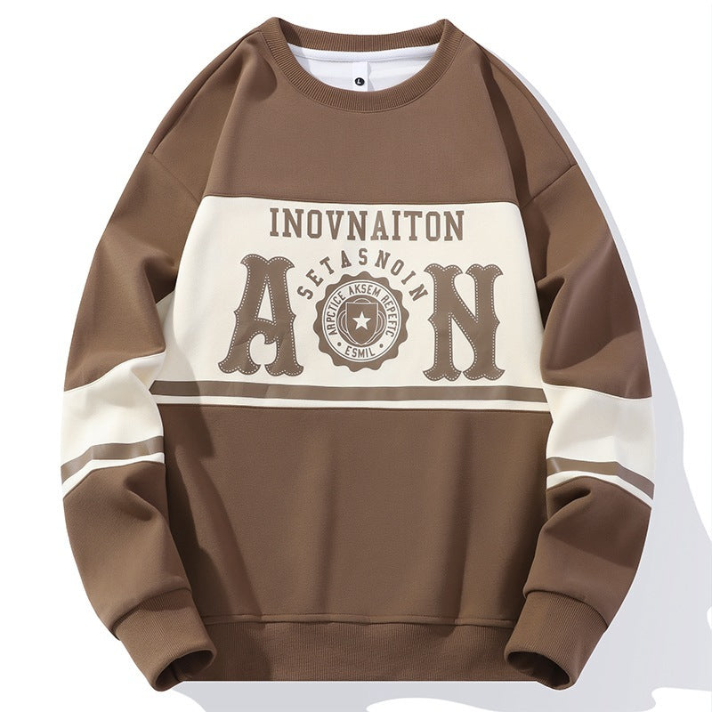 Mens Fashion Print Crew Neck Sweatshirt