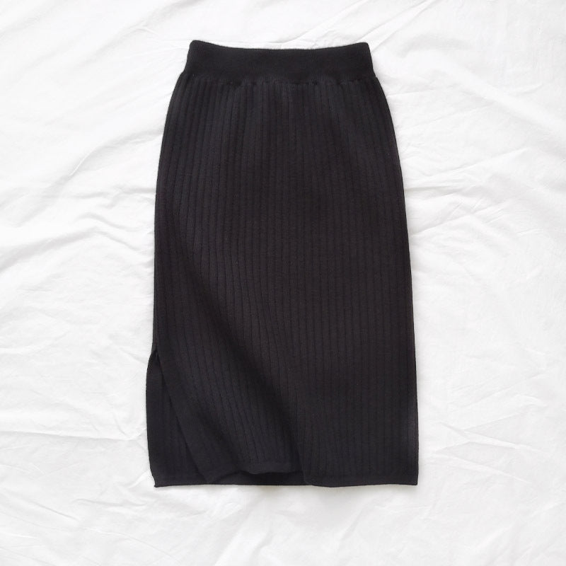 Parent child knitted wool girl\'s long skirt - Mubimart -  