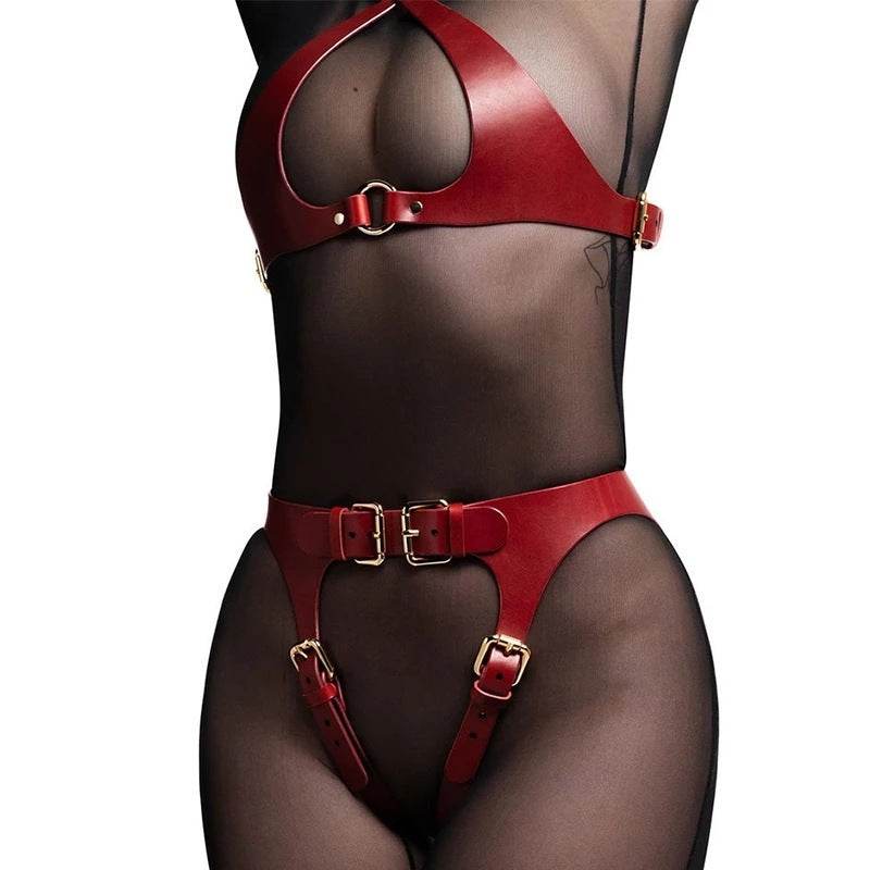 Ladies Fashion Skinny Leather Garter Belt - Mubimart